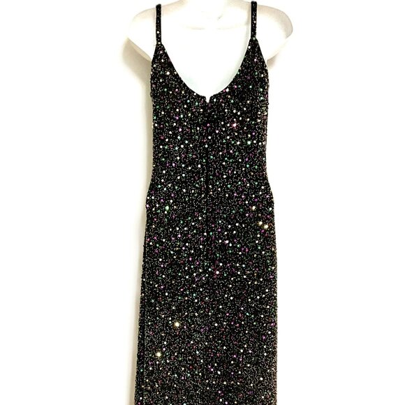Pappel Boutique Evening Silk Beaded Sequin Dress -Size 8 - Picture 2 of 5